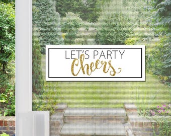 Magnetic Acrylic Decorative Accents for Screen Windows & Doors | Anti-Collision Screen Door Magnets - (Set of 2) Let's Party Cheers