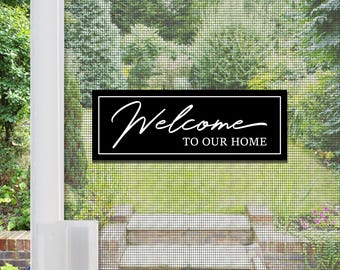 Acrylic Screen Door Magnets | Anti-Collision Screen Door Decorations & Signs - (Set of 2) Welcome to Our Home