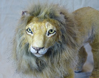 African Lion Big Cat Feline OOAK Posable Art Doll Creature Free Ship