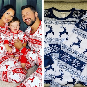 Family Matching Christmas Pyjamas | – Red or Navy | Christmas Pyjamas | Christmas Pajamas for Baby, Kids, Adults & Pets