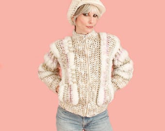 ViNtAgE 70's Shaggy Sweater // Puffy Knit // Hippie Bohemian // Contempo Casuals // Size Small S