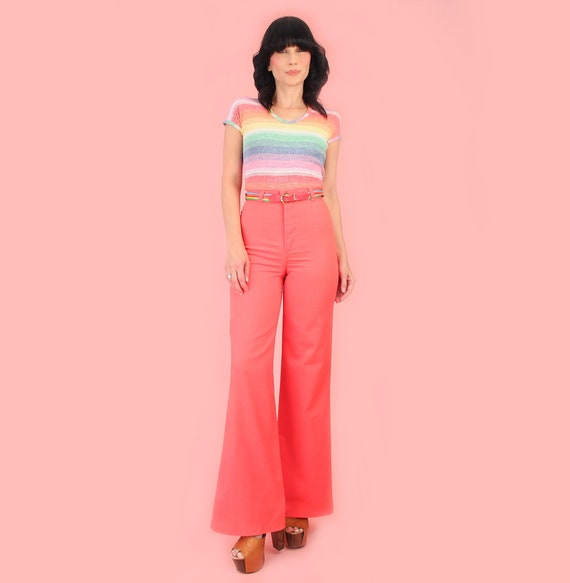 DITTOS Vintage 70's Bell Bottoms // PINK High Wai… - image 2