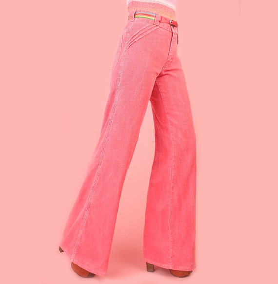 Vintage 70's Pink Corduroy Bell Bottoms // Flares… - image 6