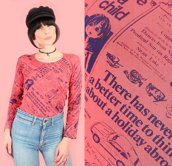 ViNtAgE 70's Deadstock All 70's Newspaper All Over