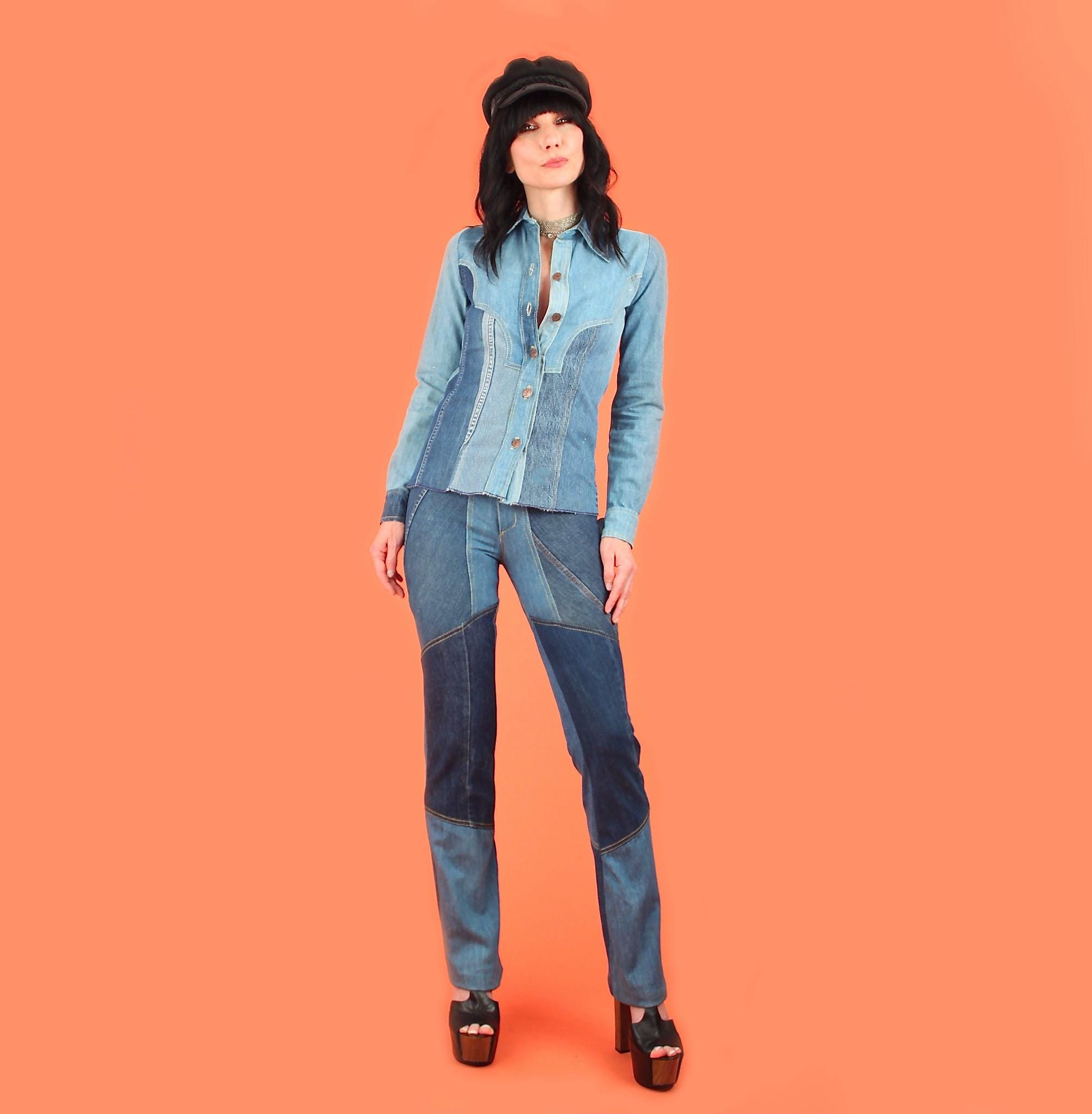 ジャケット・アウター 70's patchwork denim higanTokyo s-l1200.jpg