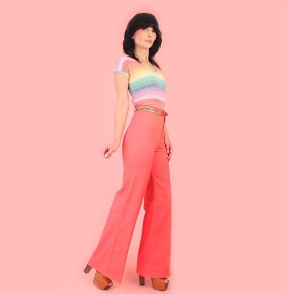 DITTOS Vintage 70's Bell Bottoms // PINK High Wai… - image 3