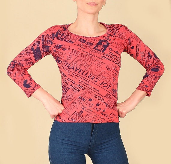 ViNtAgE 70's Deadstock All 70's Newspaper All Over