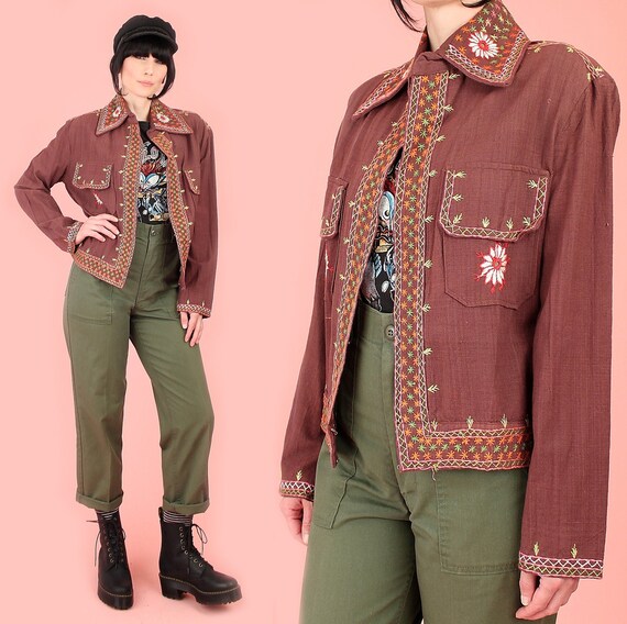 ViNtAgE 60's 70's Hand Embroidered All Cotton Jack