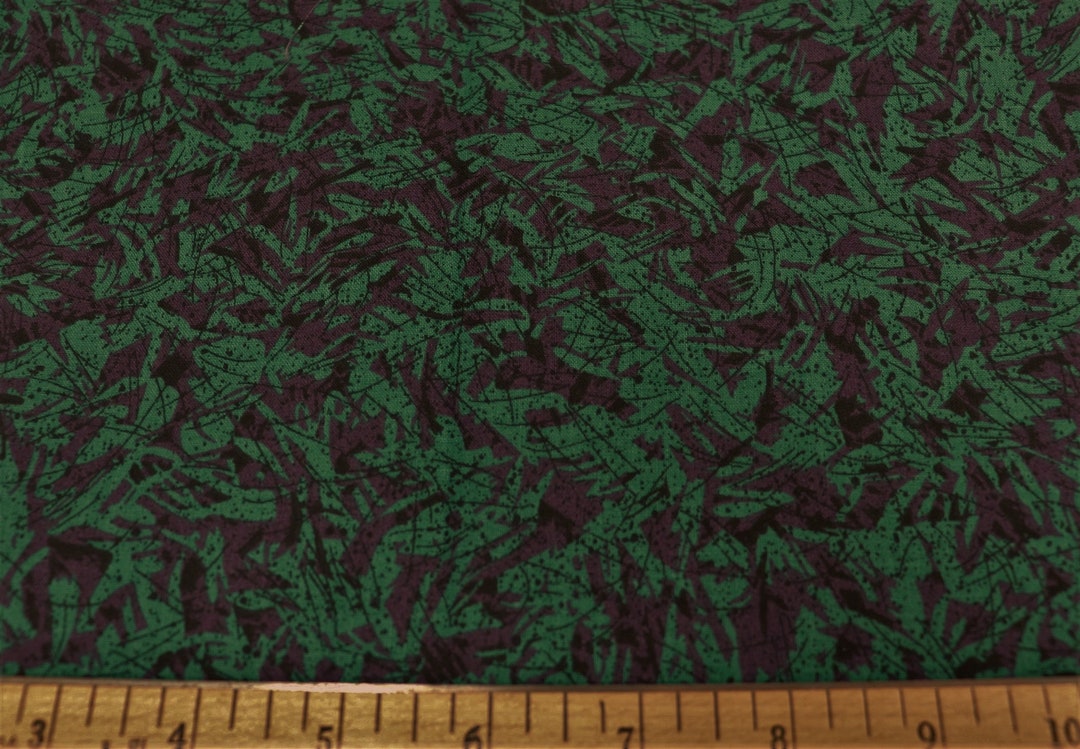 Vintage Quilt Fabric Green Black plum/purple 100 Cotton Etsy