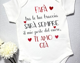 Body Personalizzato per Neonato/a per Bambino/a Ciao Papà! - Idea