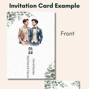 Gay Hochzeitseinladungen / personalisierte und benutzerdefinierte Hochzeitseinladungskarten mit Antwortkarte / LGBTQ + Hochzeitseinladungen