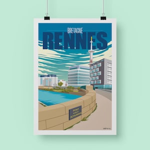 Póster «El puente Robert Schuman en Rennes»