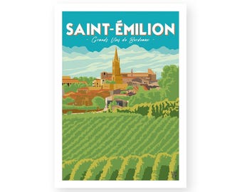 Poster &quot;Saint-Émilion&quot; New Aquitaine
