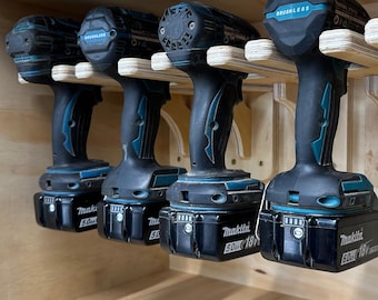 DIY Drill Charging Station Plans: Wall Mount Power Tool Organizer (CNC & PDF Download)