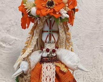 Muñeca de trapo, regalos para mamá, muñeca Motanka, talismán de arte popular, textil hecho a mano.