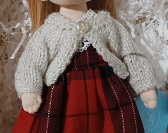 Rag doll with clothes, OOAK art doll.
