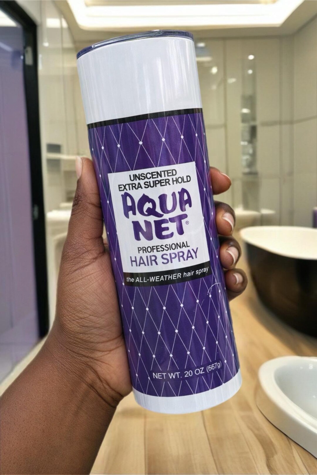 Aqua Net Inspired 20oz Skinny Tumbler | Retro Hair Spray Can Drinkware ...