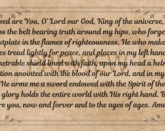 Armor of God, Prayer, Christian, Poster, Print, Digital File