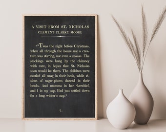 Twas the Night Before Christmas - Digital print - A visit from St Nicholas Christmas Poem