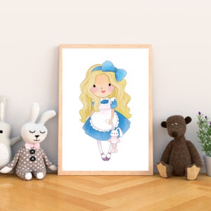 Alice in wonderland Wall art- digital prints-Nursery posters -