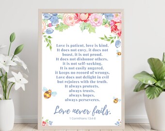 1 Corinthians 13 Bible Quote verses - digital print- instant download