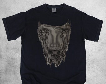 Mörk konstgrafik-T-shirt, Dreamcore Grunge-T-shirt, Retro Creepy-T-shirt, Gotiska estetiska kläder, Edgy Alternativ T-shirt, Psykedelisk Ögonmode