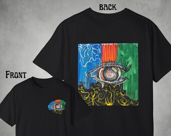 Trippy Grunge Graphic T-Shirt, Psychedelic Eye Shirt, Gothic Boho, Surreal Weirdcore Gift, Alt Rave Clothes, Hippie Cottagecore Tee