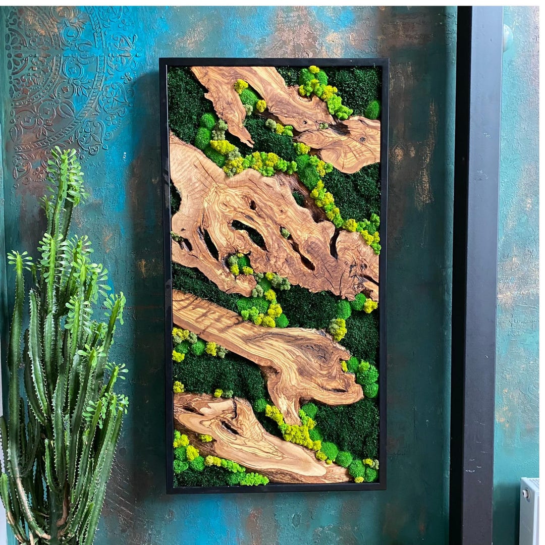 Chinesische Wandkunst Mit LED Beleuchtung - 3D Kiefernholz Design 120x40cm Feng Shui Deko