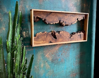 Handmade Live Edge Silverberry Wood Wall Art: Rustic Home Decor