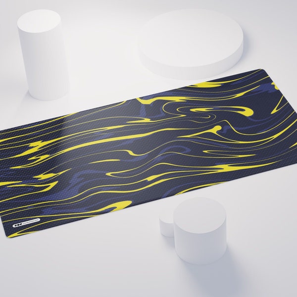 Oil Spill (Yellow) - Large Desk Mat • Gaming Desk Mat • Large Mouse Pad • Minimal