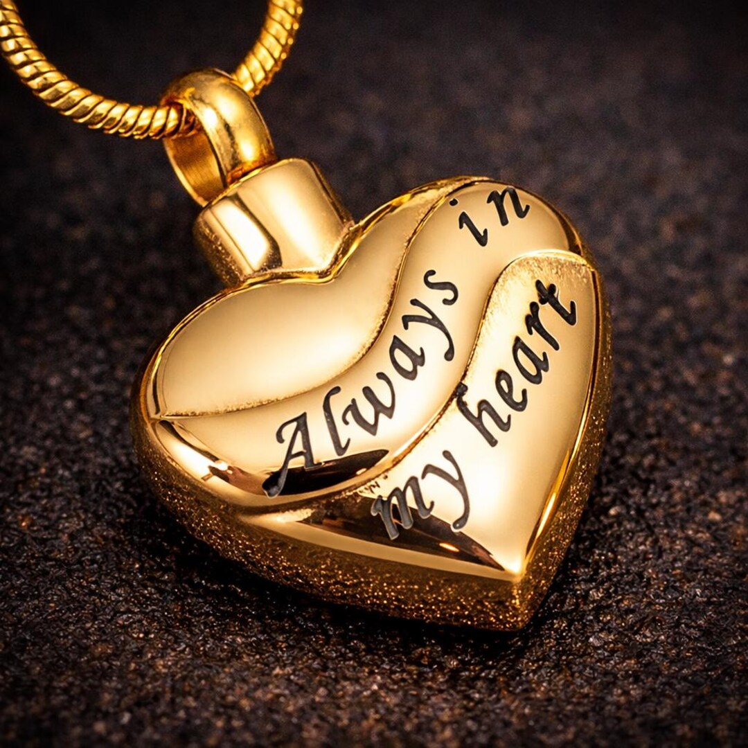 Always in My Heart Urn Necklace – Personalized Cremation Necklace for ...