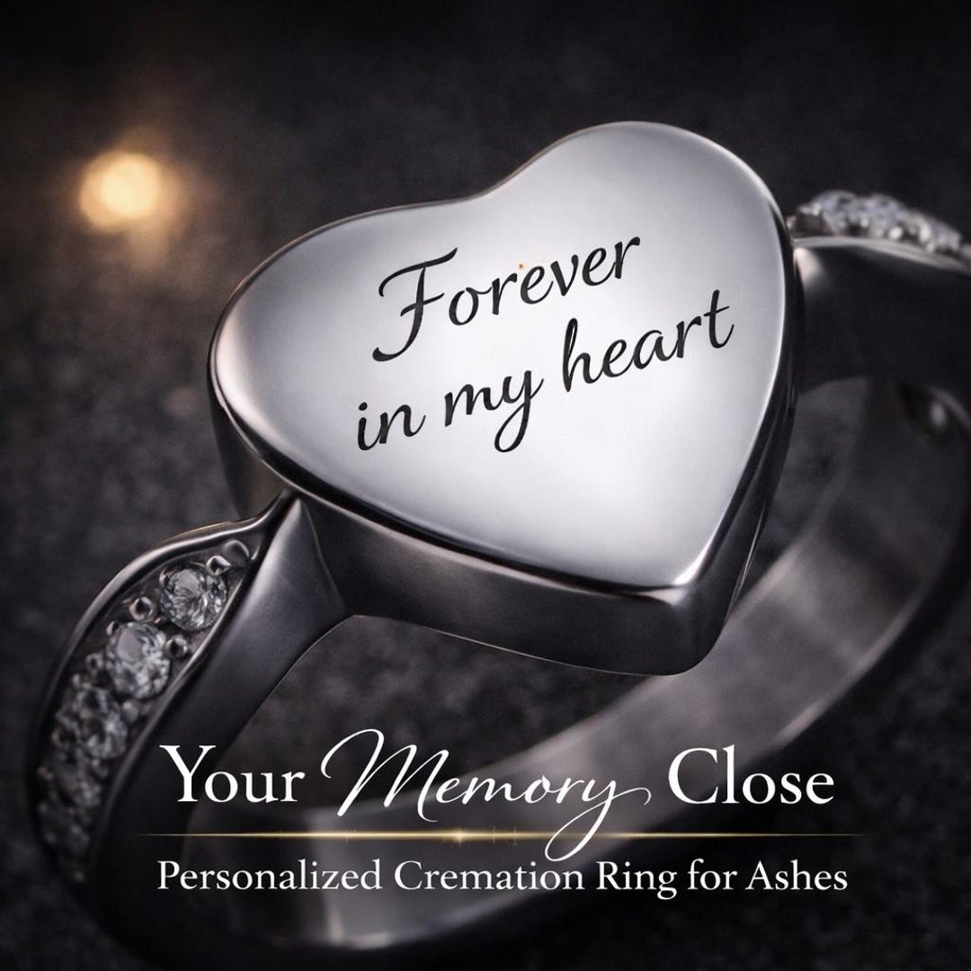 Memory Rings Personalized Cremation Ring for Ashes • Memorial Urn Ring • Custom Name ...