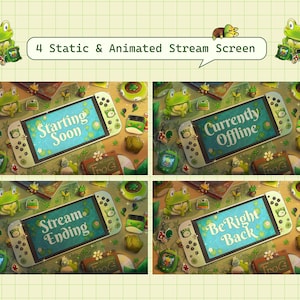 Enchanted Frog Stream Overlay: Cozy Lofi Twitch & YouTube Animated Screen (Digital Download)