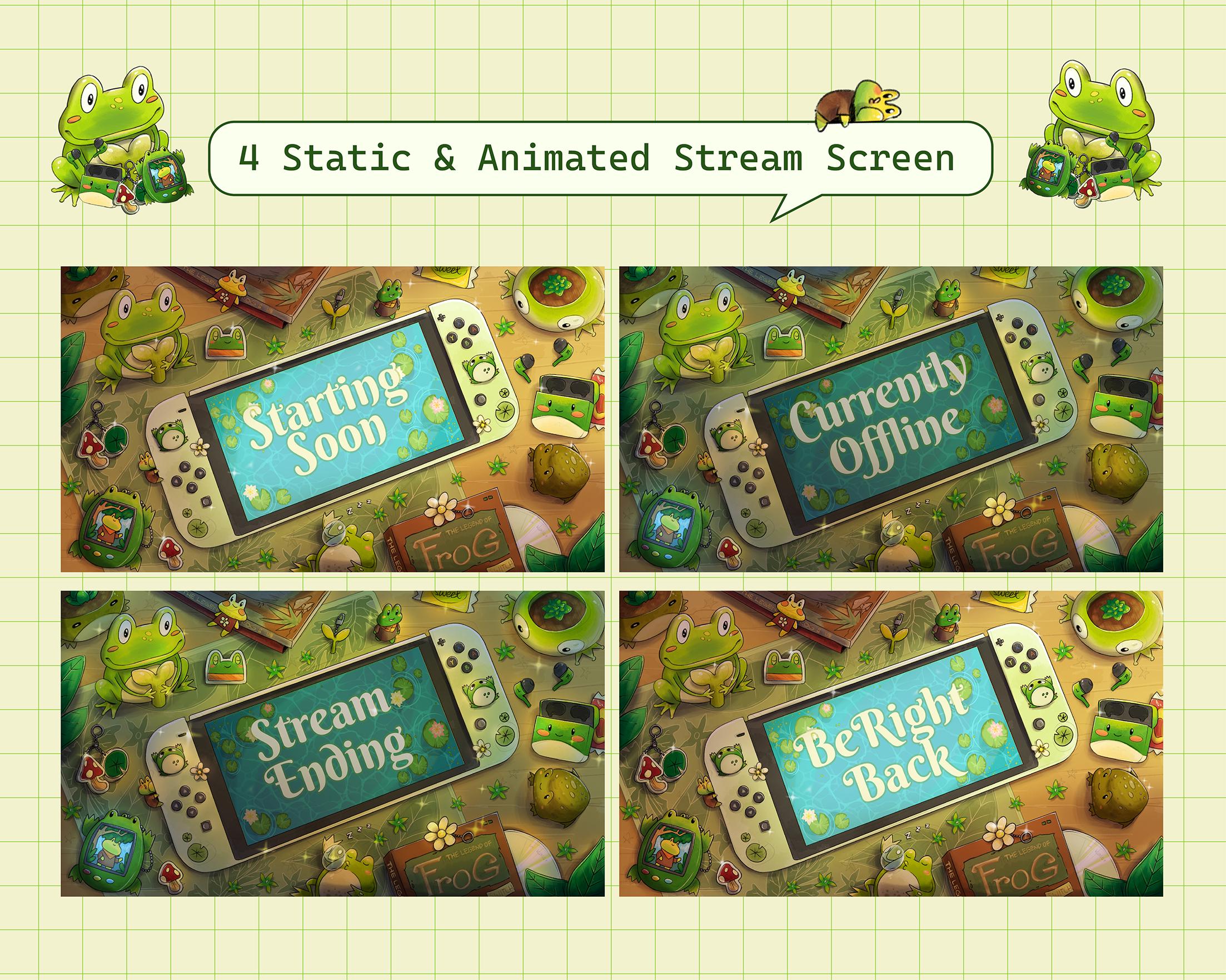 Enchanted Frog Stream Overlay: Cozy Lofi Twitch & Youtube Animated ...