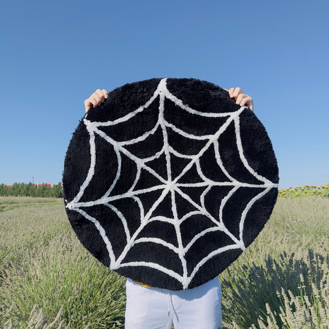 Vortex Spider Web Rug Spiderweb Rug Hand Tufted Spider Rug Handmade Halloween Rug for Bedroom ...