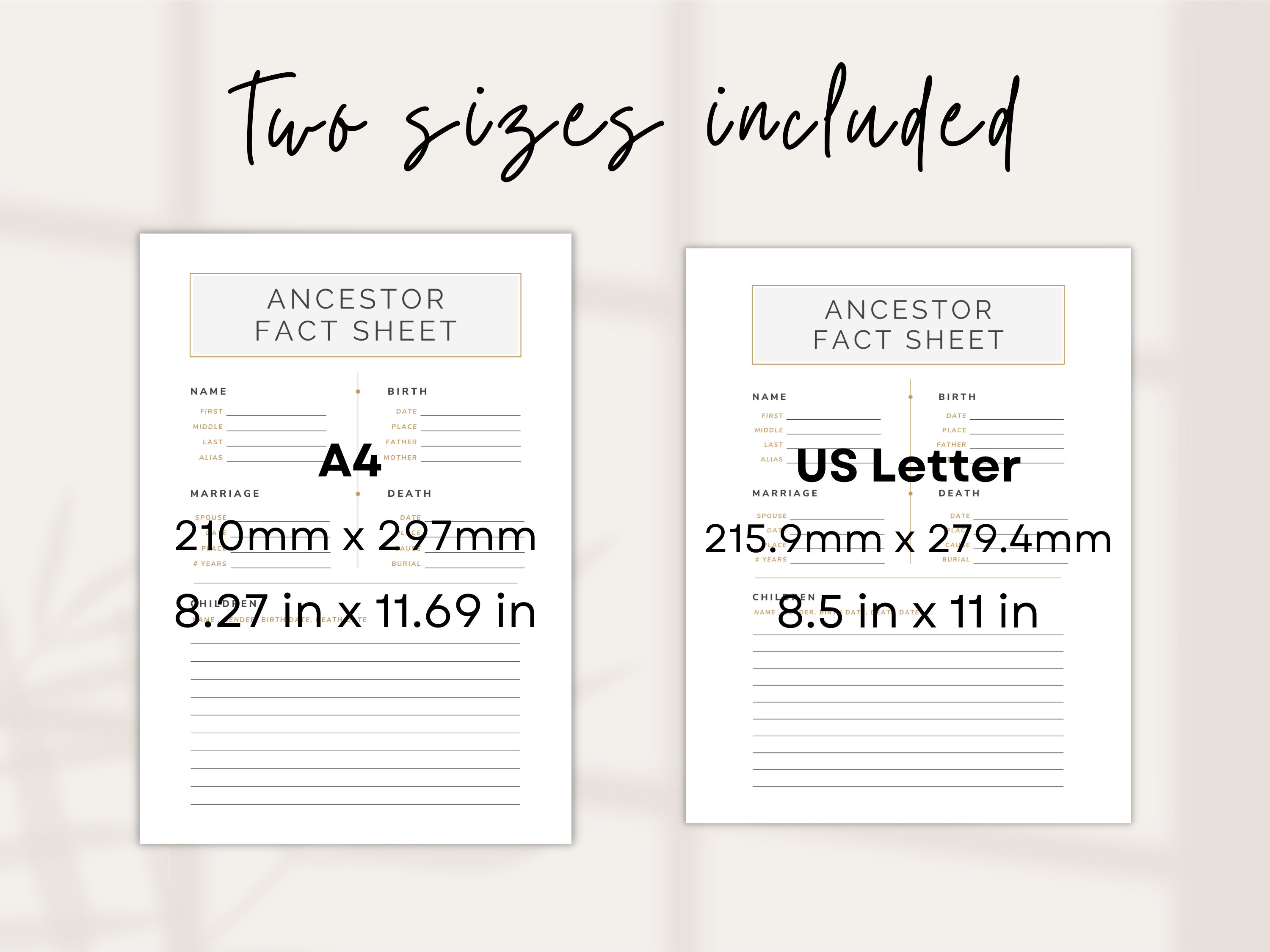 Printable Ancestor Fact Sheet – Genealogy Research Tool for Beginners ...