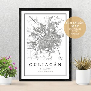 Mapa de la ciudad de Culiacán, descarga digital en PDF para regalar a sus familiares y amigos, impresión de mapas para su hogar o cualquier espacio de oficina.