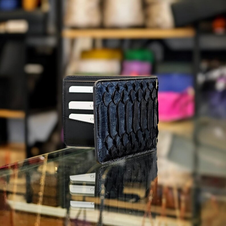 Men Wallet Genuine Python Snake Leather Black Personalized Gift ...