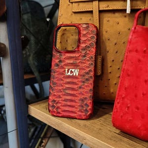 Italiaanse python leren iPhone 16 15 14 13 12 Pro en Pro Max Case, luxe python leren iPhone-hoesjes, exotisch leer, Moederdag