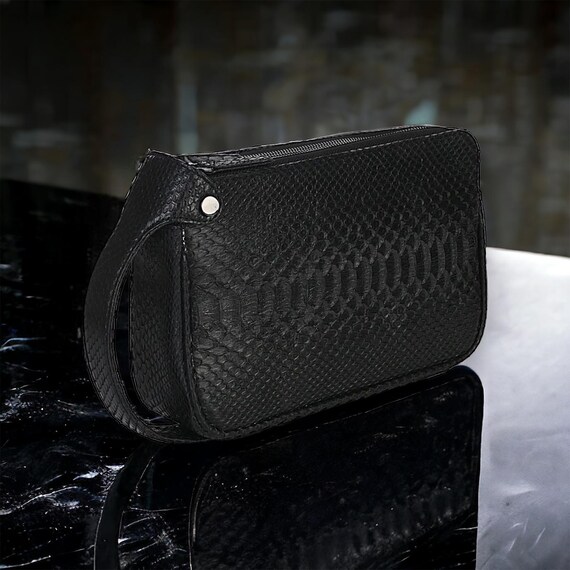 Borsa Pochette Pochette Di Pitone Vera Pelle Di Pitone Iridescente