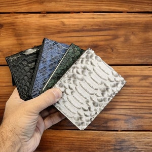 Cartera de hombre, piel auténtica, regalo personalizado, cartera hecha a mano de piel auténtica, regalo de primera calidad, piel de serpiente pitón, pitón, día de San Valentín