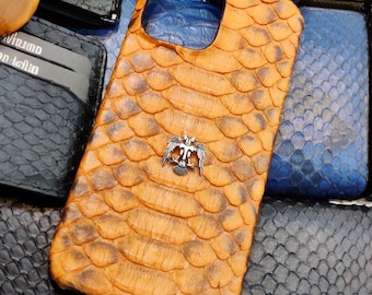 Italian Python Leather iPhone 16 15 14 13 12 Pro and Pro Max Case , Luxury gift,iPhone Cases , Customized iPhone 16 Case, Father’s day gift