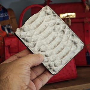 Cartera de lujo personalizada: el regalo perfecto para el Día del Padre con opción de grabado y elegante artesanía. Piel de serpiente auténtica, diseño de serpiente dragón.