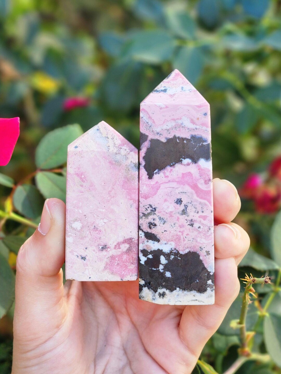 Mini Peruvian Rhodonite Towers / Rhodochrosite - Etsy
