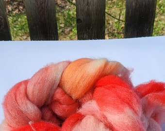 German merino roving 100g - Reds and Purple