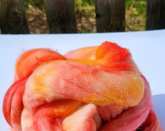 German merino roving 100g - Oranges