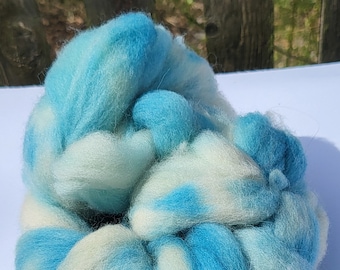 German merino roving 100g - Blues