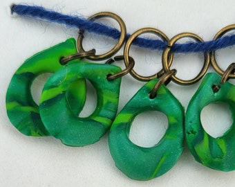 Grren drop stitch markers