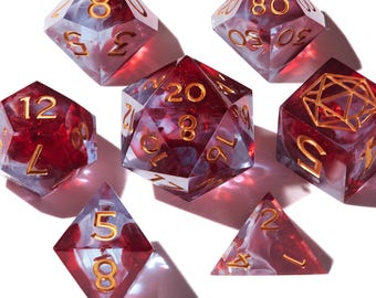 Handmade DnD Dice Set, RPG Dice Collection, Epoxy Resin Dice Set