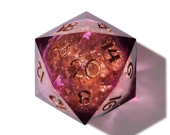 Handmade Liquid Core DnD Dice Set, RPG Dice Collection, Epoxy Resin Liquid Dice Set - Poisoned Peony, Fae Treasury